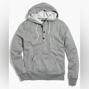 J.Crew Mercantile Fleece henley hoodie Grey Size Large